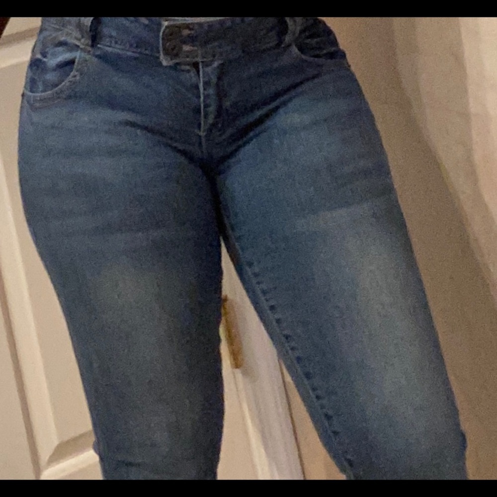 Blue Straight Leg Jeans